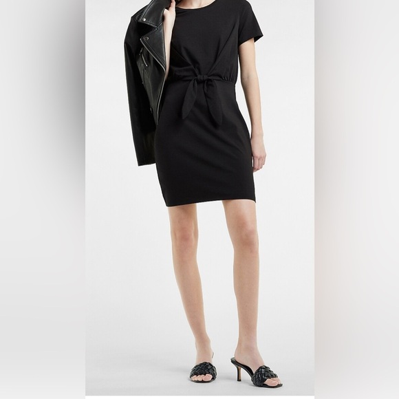 Express Tie Front T-Shirt Dress - Picture 2 of 7